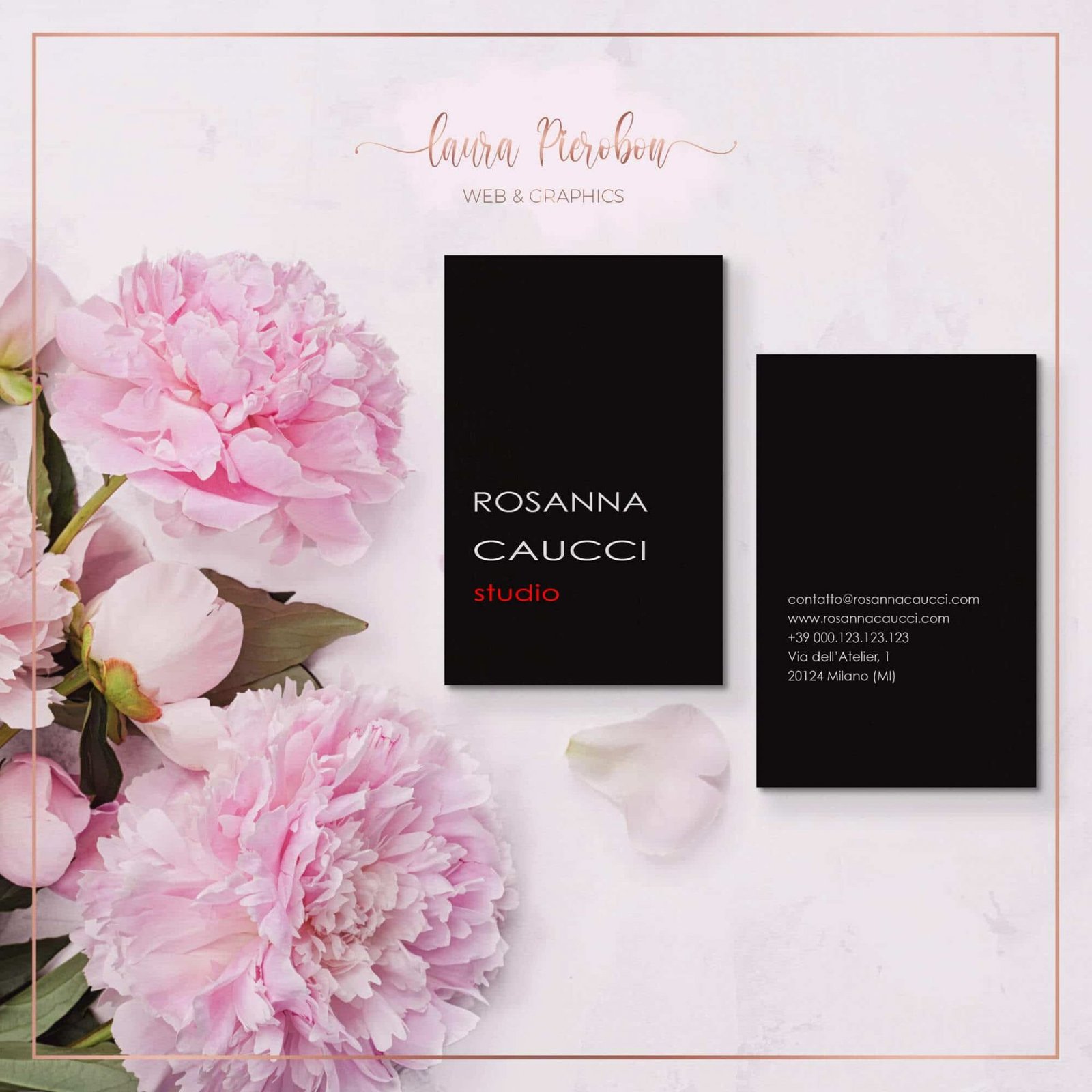 Portfolio - Biglietti da visita Rosanna Caucci © Laura Pierobon – Web & Graphics