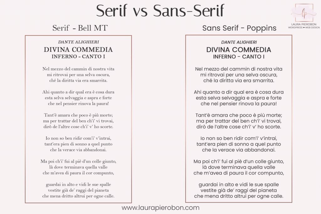 Serif vs Sans-Serif © Laura Pierobon - WordPress ❤︎ Web Design